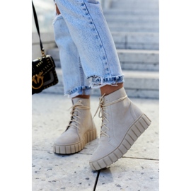 Botas Ante Plataforma Lewski Shoes 3177 Beige claro 3