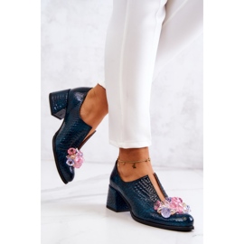 PA2 Brogues de cuero con estampado de cocodrilo y decoración verde Delaver 4