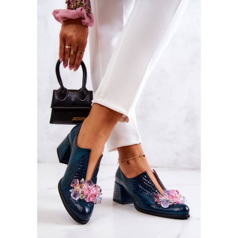 PA2 Brogues de cuero con estampado de cocodrilo y decoración verde Delaver 2 PA2 Brogues de cuero con estampado de cocodrilo y decoración verde Delaver 2