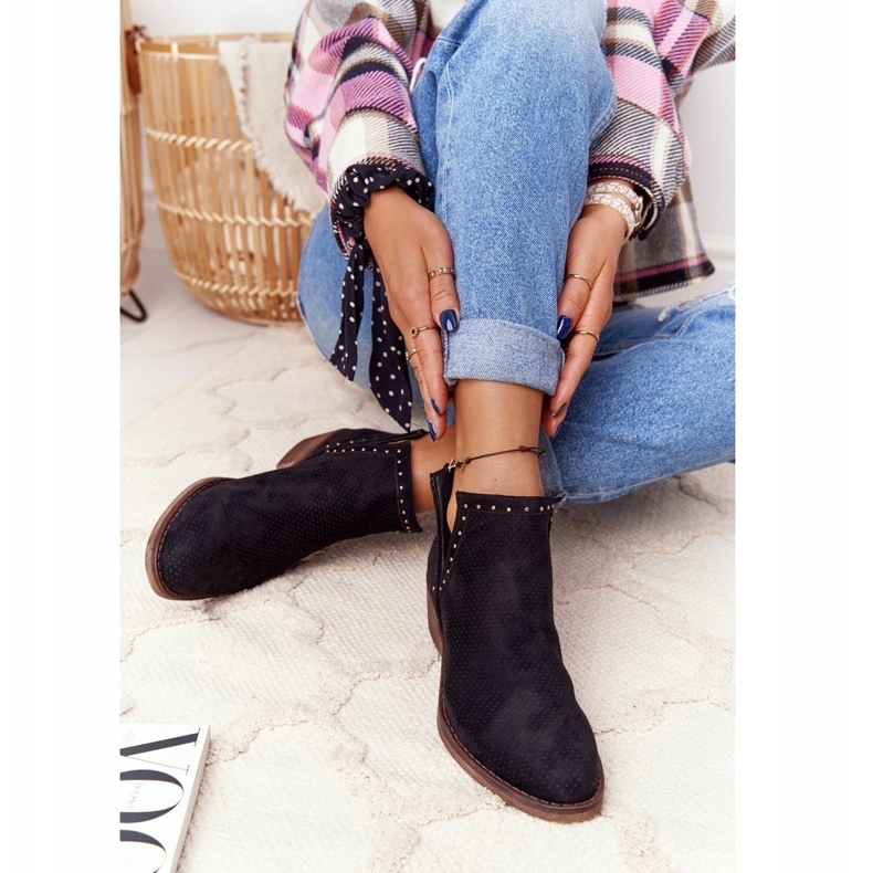 PS1 Botas negras Clever caladas con recortes negro 3