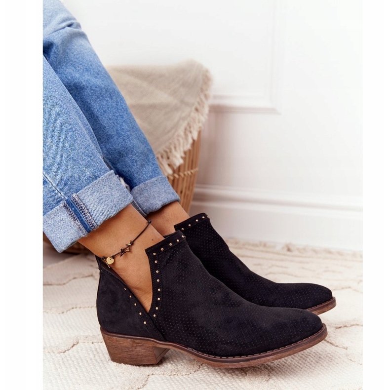 PS1 Botas negras Clever caladas con recortes negro 4