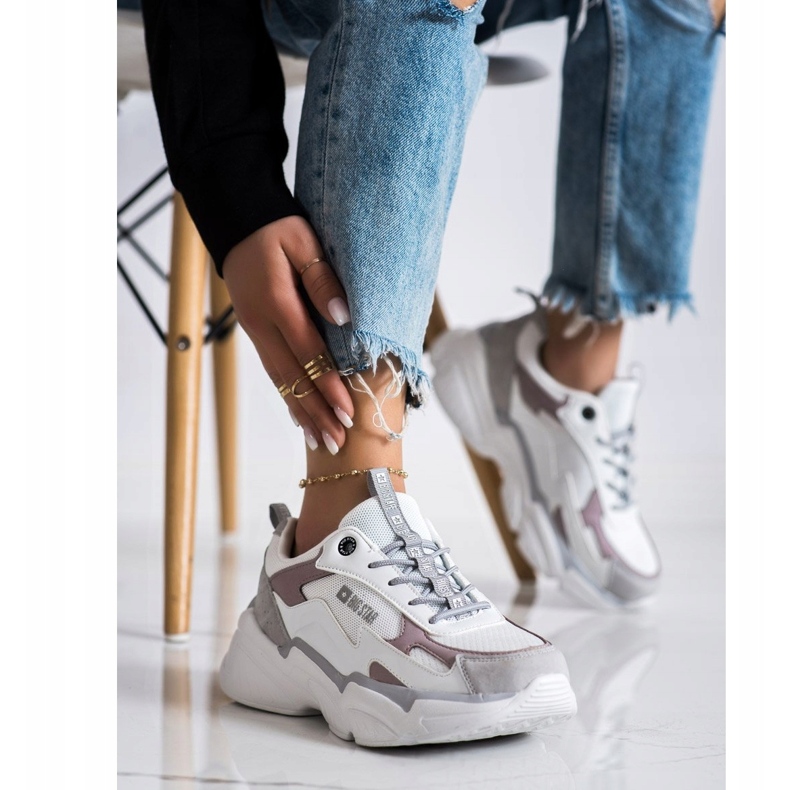 Zapatillas de Mujer Big Star HH274255 beige blanco 3