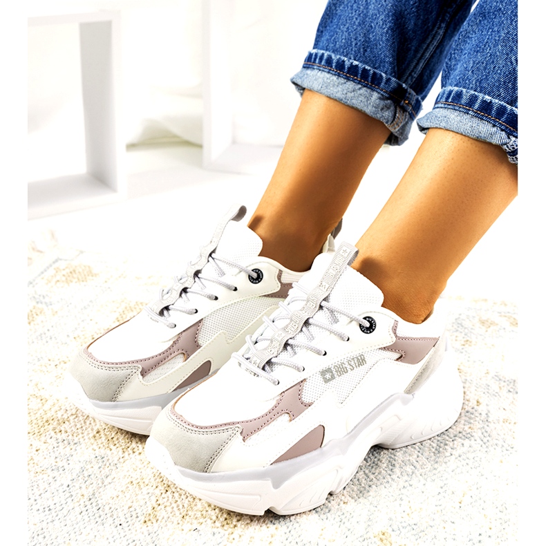 Zapatillas de Mujer Big Star HH274255 beige blanco 1