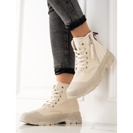 Sabatina Zapatillas con cremallera beige 4