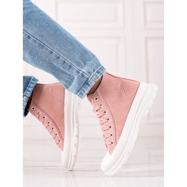 Sweet Shoes Zapatillas de ante altas rosado 3