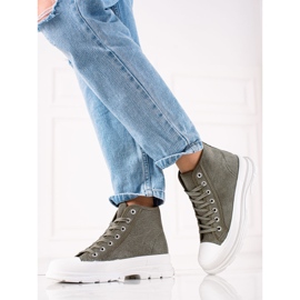 Sweet Shoes Zapatillas de ante altas verde 1