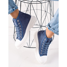 Sweet Shoes Zapatillas de ante altas azul 2