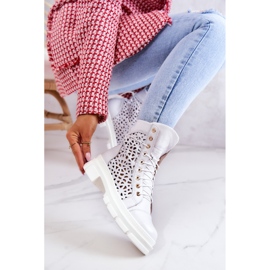 FILIPCZYK Botas de piel caladas Aileen blancas blanco 7