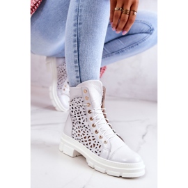 FILIPCZYK Botas de piel caladas Aileen blancas blanco 8