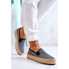 Zapatillas Trenzadas Mujer Slip On Big Star JJ274395 Negro blanco 2