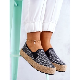 Zapatillas Trenzadas Mujer Slip On Big Star JJ274395 Negro blanco 6