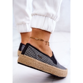 Zapatillas Trenzadas Mujer Slip On Big Star JJ274395 Negro blanco 3
