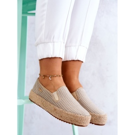 Zapatillas Trenzadas Mujer Slip On Big Star JJ274394 Beige 6