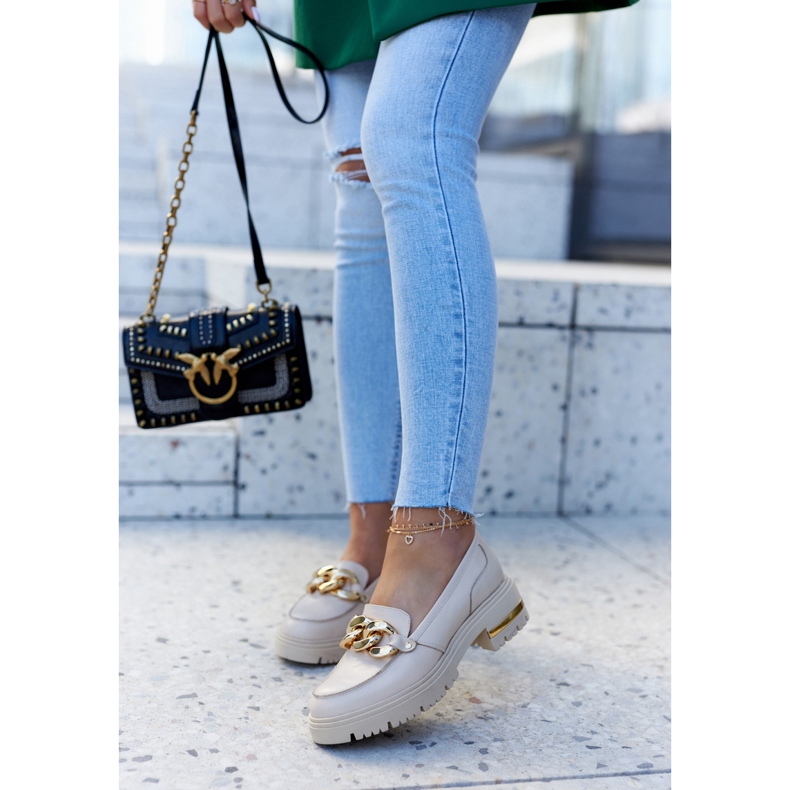 PA2 Mocasines Mujer Mocasines Piel Beige Mollie 1