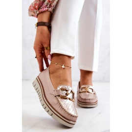 Lemar Mocasines Mujer Piel Plataforma Venesia Beige 1