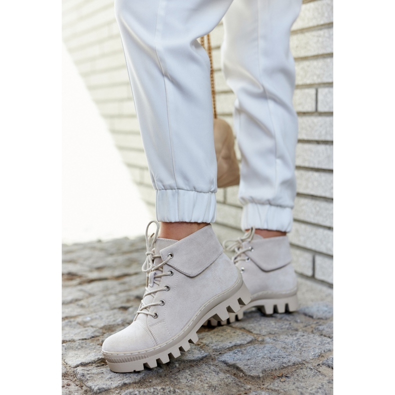 S.Barski Botas Ante Atadas Gris Claro Dalles 1