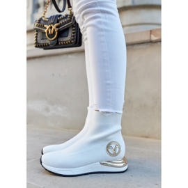 Vinceza Calcetines Deportivos Mujer Blanco Runaway dorado 3