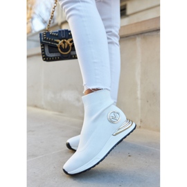 Vinceza Calcetines Deportivos Mujer Blanco Runaway dorado 2 Vinceza Calcetines Deportivos Mujer Blanco Runaway dorado 2