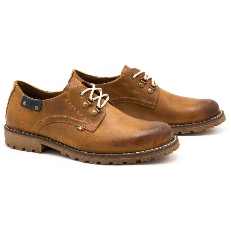 Olivier Zapatos hombre 812MP botines piel rojos marrón naranja 2