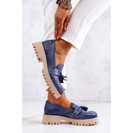 Zapatos mujer en piel Flecos Maciejka 05497-17 Azul 3