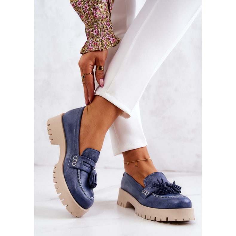 Zapatos mujer en piel Flecos Maciejka 05497-17 Azul 2 Zapatos mujer en piel Flecos Maciejka 05497-17 Azul 2