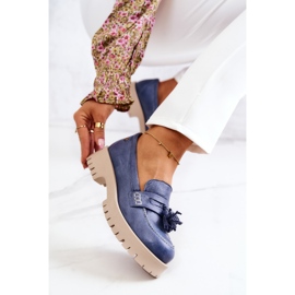 Zapatos mujer en piel Flecos Maciejka 05497-17 Azul 4