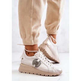 Zapatos Deportivos De Cuero Con Cuña Maciejka 05492-04 Beige 3
