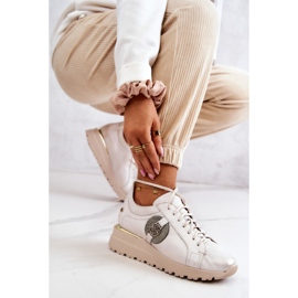 Zapatos Deportivos De Cuero Con Cuña Maciejka 05492-04 Beige 7