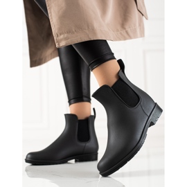 TRENDI Botas de lluvia negras clásicas negro 2