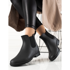 TRENDI Botas de lluvia negras clásicas negro 4
