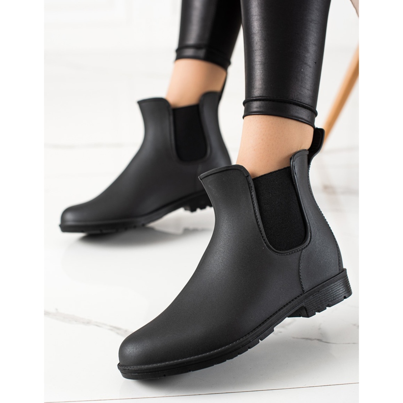 TRENDI Botas de lluvia negras clásicas negro 1
