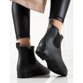 TRENDI Botas de lluvia negras clásicas negro 3