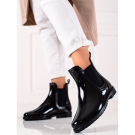 TRENDI Botas de lluvia lacadas en negro 2