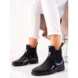 TRENDI Botas de lluvia lacadas en negro 1