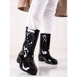 TRENDI Botas de agua negras acolchadas negro 2