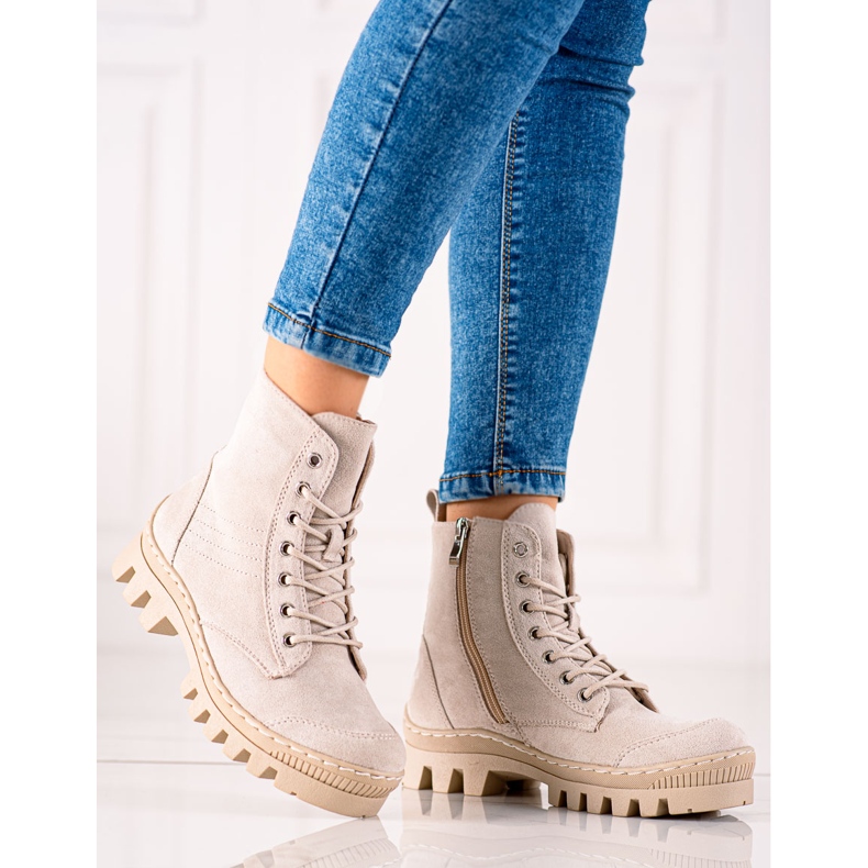 S. BARSKI Botas con cordones de S.BARSKI beige 1 S. BARSKI Botas con cordones de S.BARSKI beige 1
