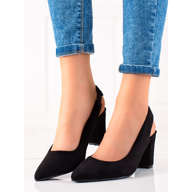 Evento Zapatos de tacón con tacón descubierto negro 1