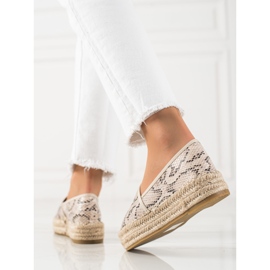 Bestelle Alpargatas Plataforma Estampado Serpiente beige 3