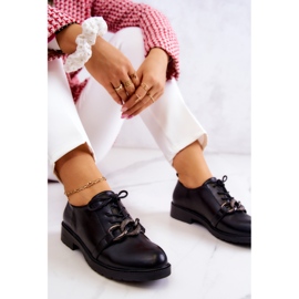S.Barski Zapatos de piel atados con adorno de larosa negra negro 5