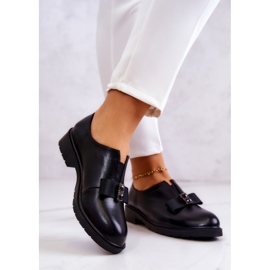 S.Barski Zapatos brogue de mujer sin cordones con adorno Janelle negro 2