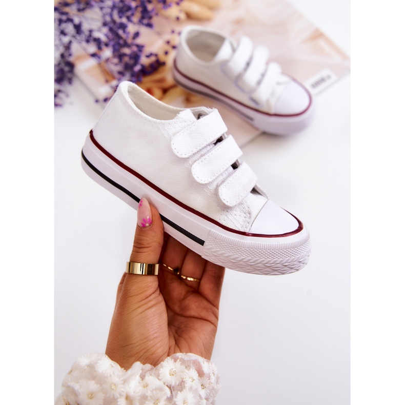 Deportivas Infantiles Con Velcro Bernie Blanco 1