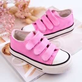 Deportivas Infantiles Con Velcro Rosa Bernie rosado 4