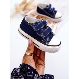 Deportivas Infantiles Con Velcro Azul Marino Bernie 1