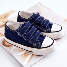 Deportivas Infantiles Con Velcro Azul Marino Bernie 2