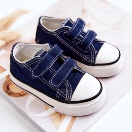 Deportivas Infantiles Con Velcro Azul Marino Bernie 5