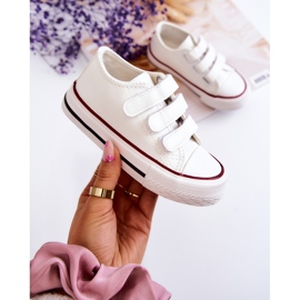 Deportivas Infantiles De Piel Deportivas Con Velcros Blanco Foster 1