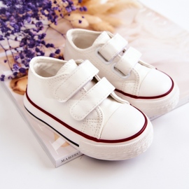 Deportivas Infantiles De Piel Deportivas Con Velcros Blanco Foster 2