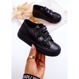 Deportivas Infantiles De Piel Deportivas Con Velcros Negro Foster 1