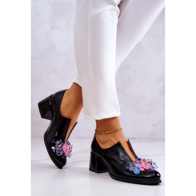 PA2 Zapato Piel Liso Adorno Delaver Negro 2