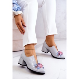 PA2 Zapato Liso Piel Lacada Adorno Delaver Gris 5